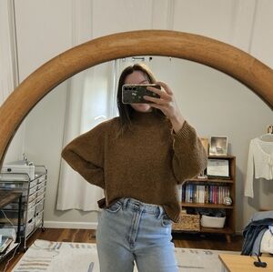 Old Navy Tan/Brown Knit Mock Neck Sweater